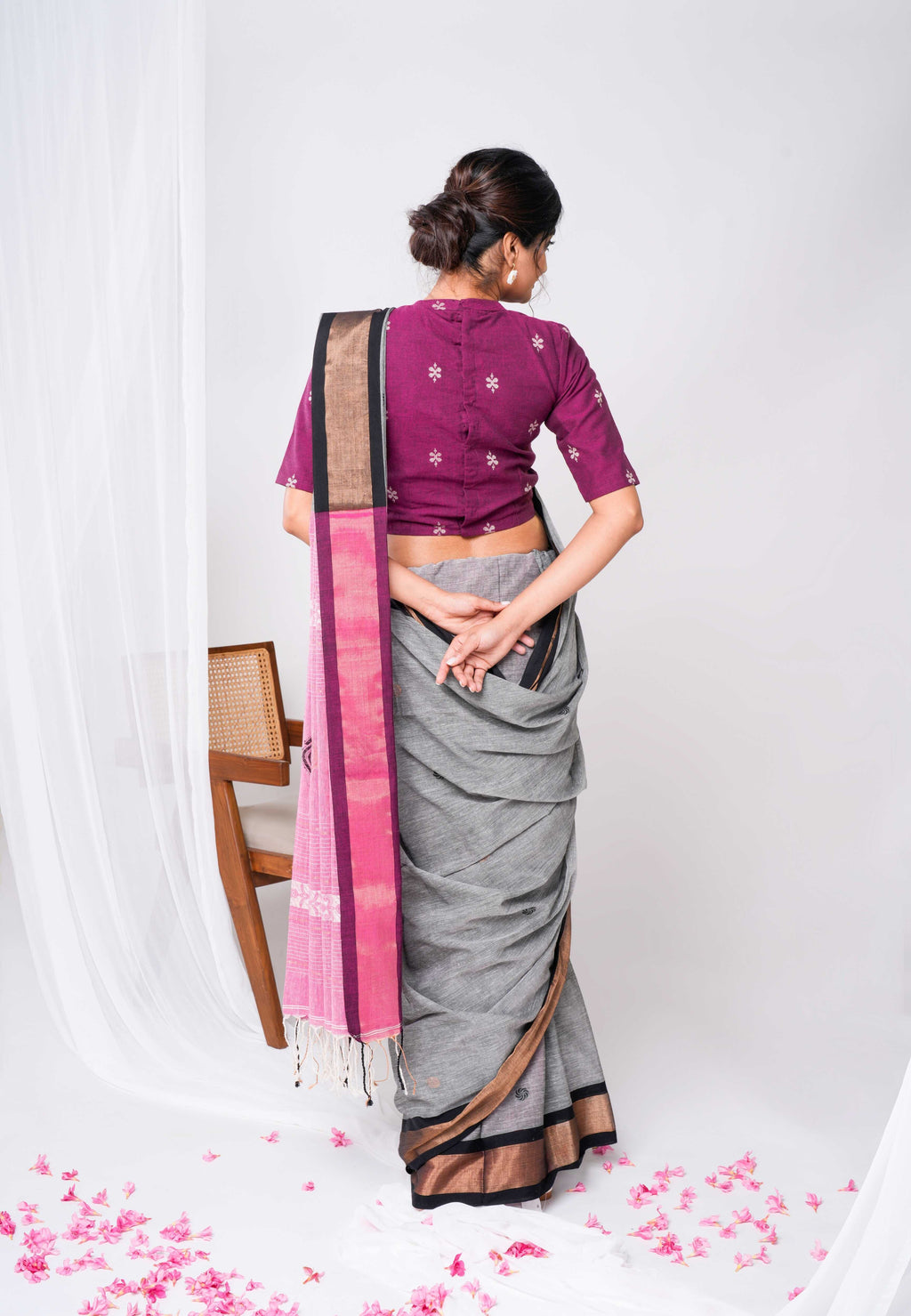 Ash Rose Saree