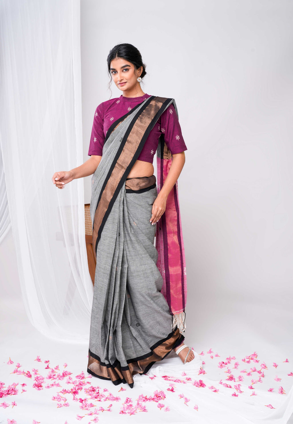 Ash Rose Saree