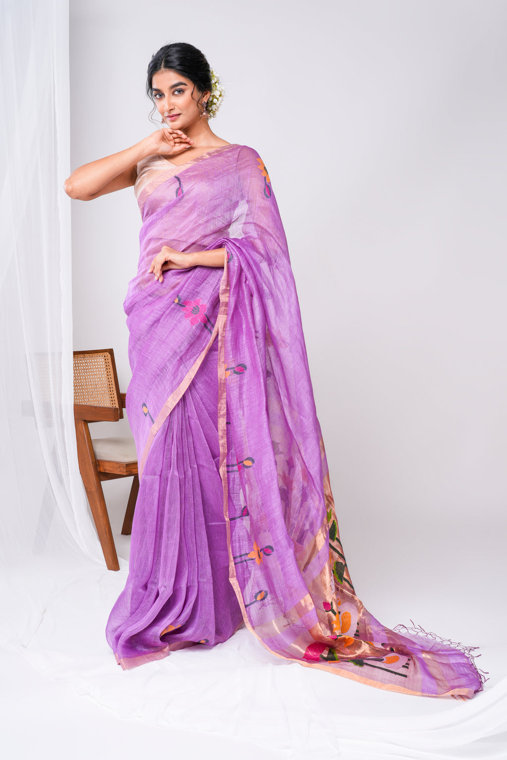 Lilac Stillness Saree