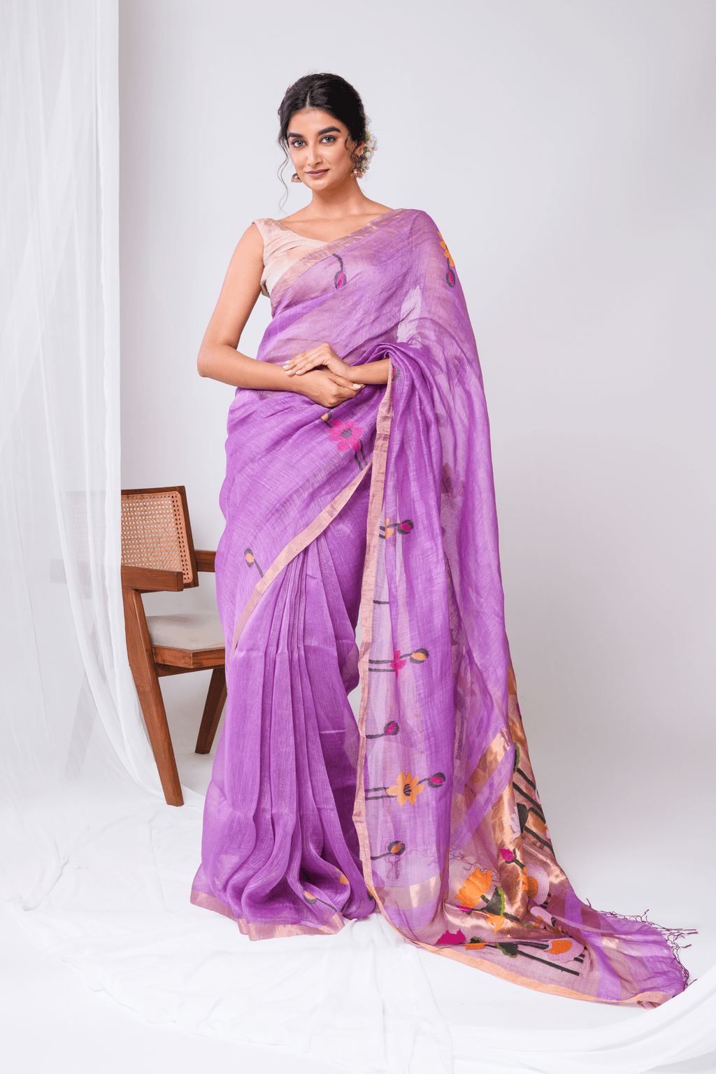 Lilac Stillness Saree