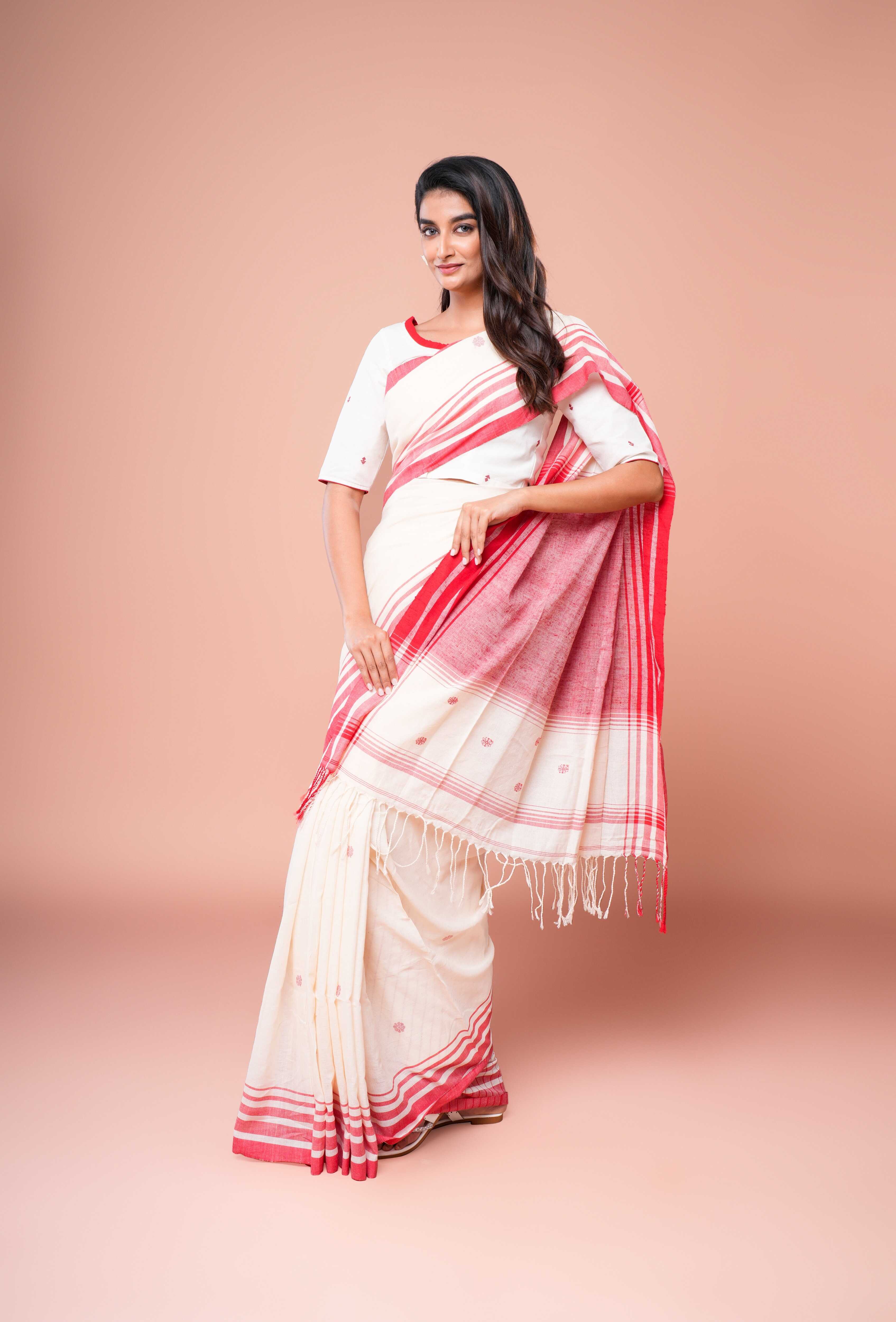 Crimson Calm Saree