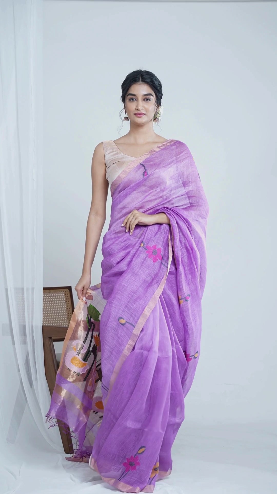 Lilac Stillness Saree